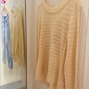 POOF! Cream color Open V Back Sweater